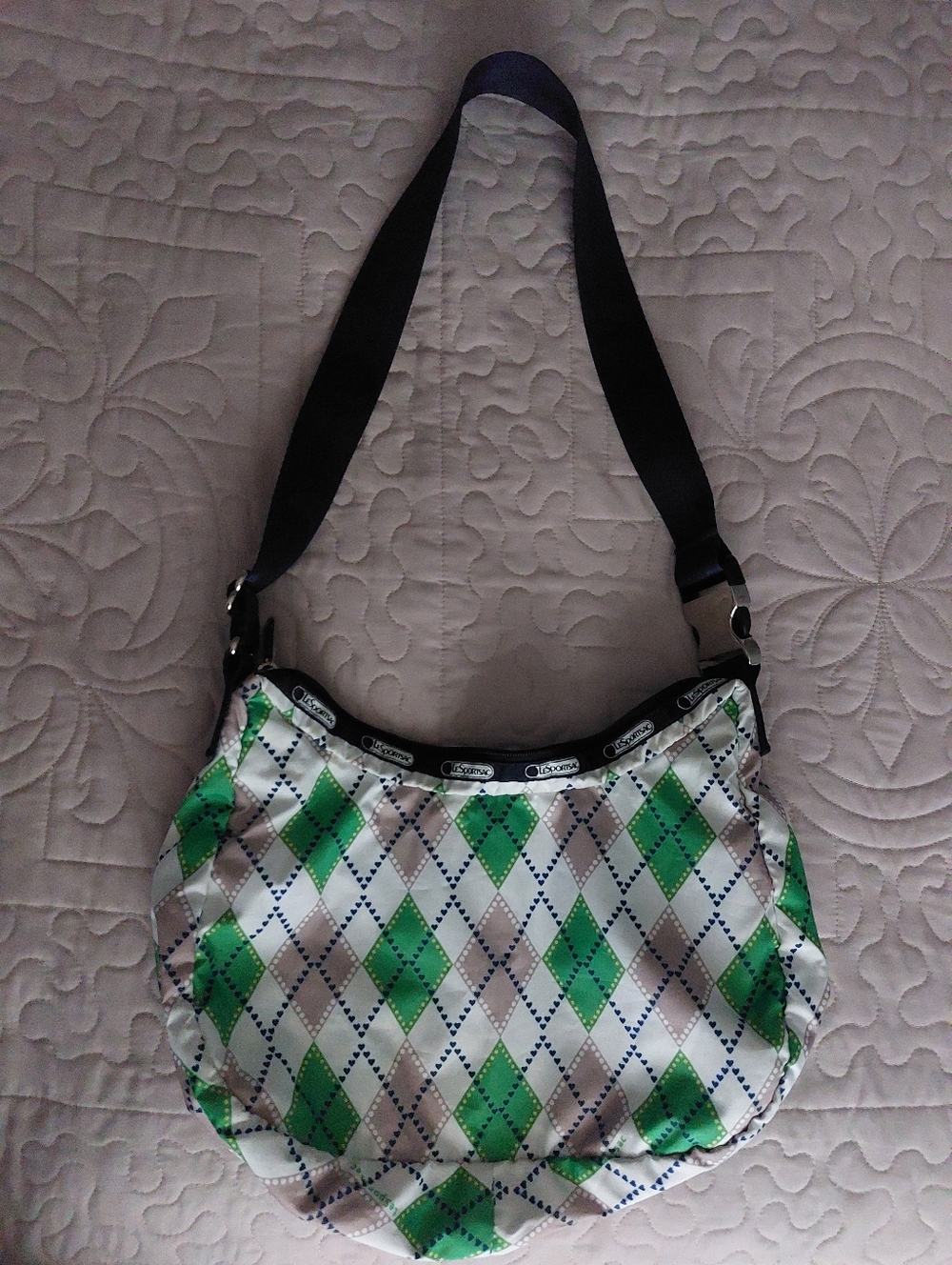LeSportsac Women's Green Argyle Shoulder Bag